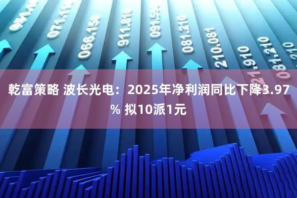 乾富策略 波长光电：2025年净利润同比下降3.97% 拟10派1元
